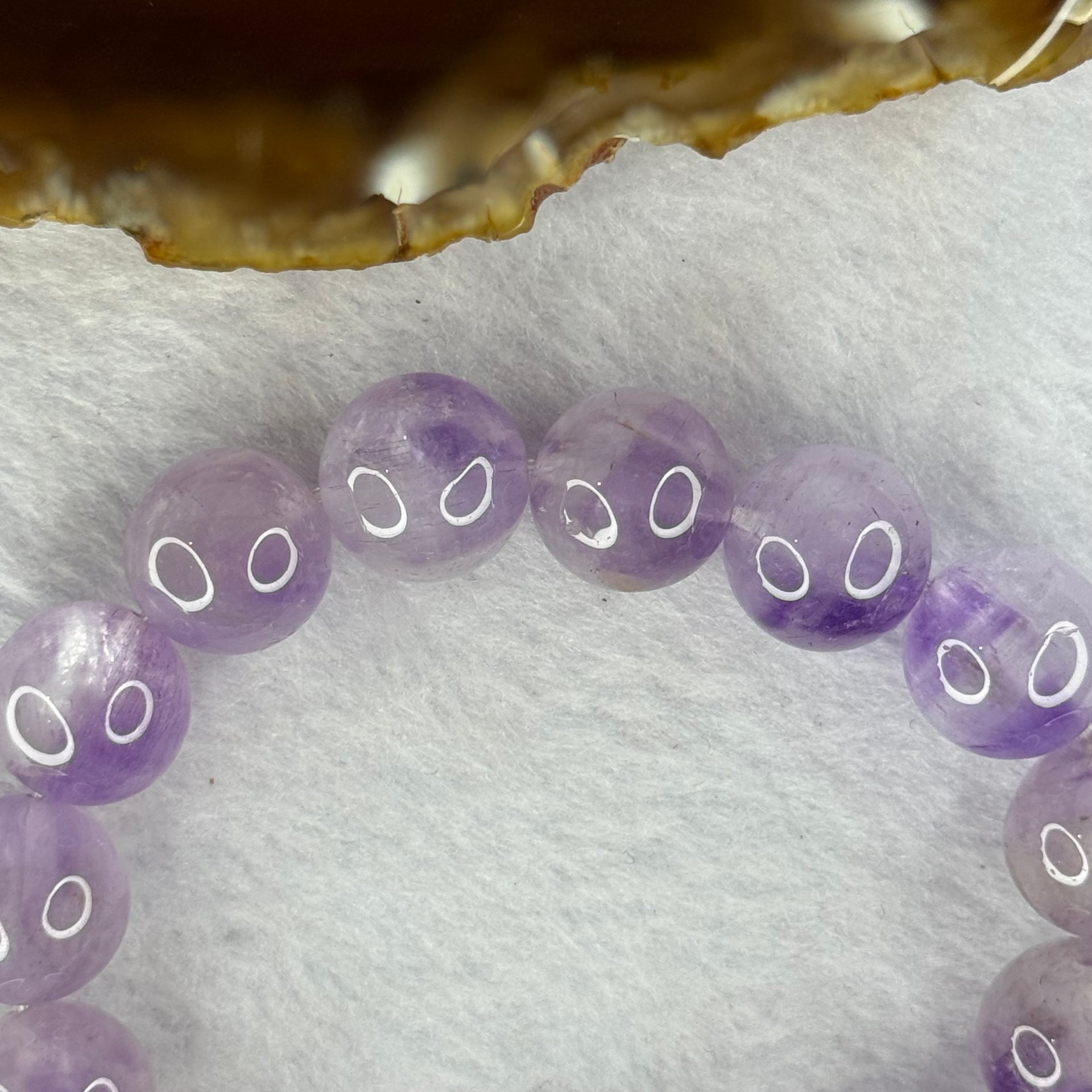 Natural Super 7 Amethyst Beads Bracelet 天然紫超七手链 53.84g 17.5cm 13.9mm 15 Beads - Huangs Jadeite and Jewelry Pte Ltd