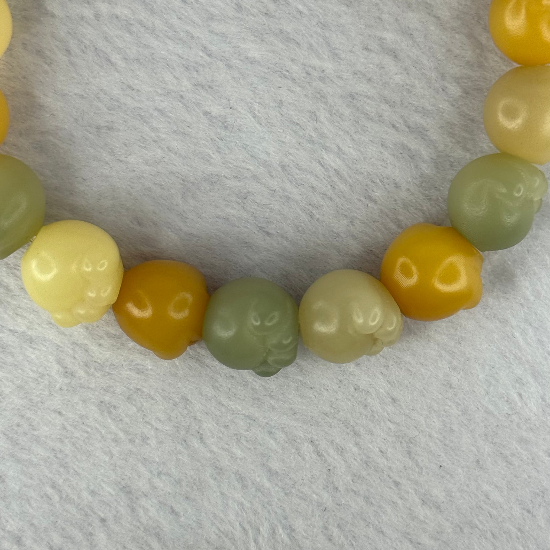 Natural Mixed Color Bodhi Beads in Paw Bracelet 21.52g 17.5cm 12.8mm 18 Beads - Huangs Jadeite and Jewelry Pte Ltd