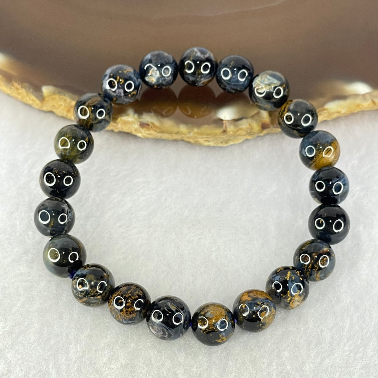 Good Grade Natural Petersite Beads Bracelet 21.95g 16cm 9.4mm 21 Beads