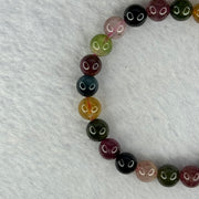 Good Grade Natural Tourmaline Beads Bracelet 好的天然碧玺珠手链 14.37g 15cm 7.3mm 25 Beads - Huangs Jadeite and Jewelry Pte Ltd