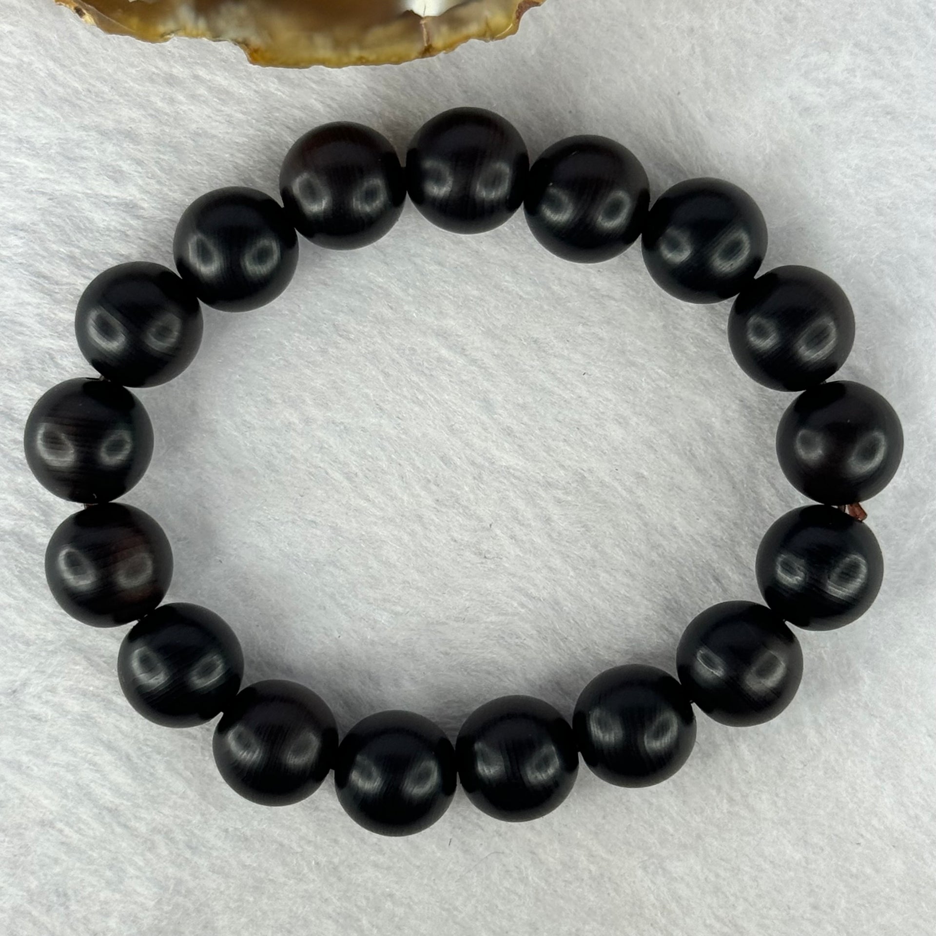 Rare Natural Lighting Strike Yabai Beads Bracelet 罕见天然雷击崖柏手链 11.37g 17.5cm 12.0mm 17 Beads - Huangs Jadeite and Jewelry Pte Ltd