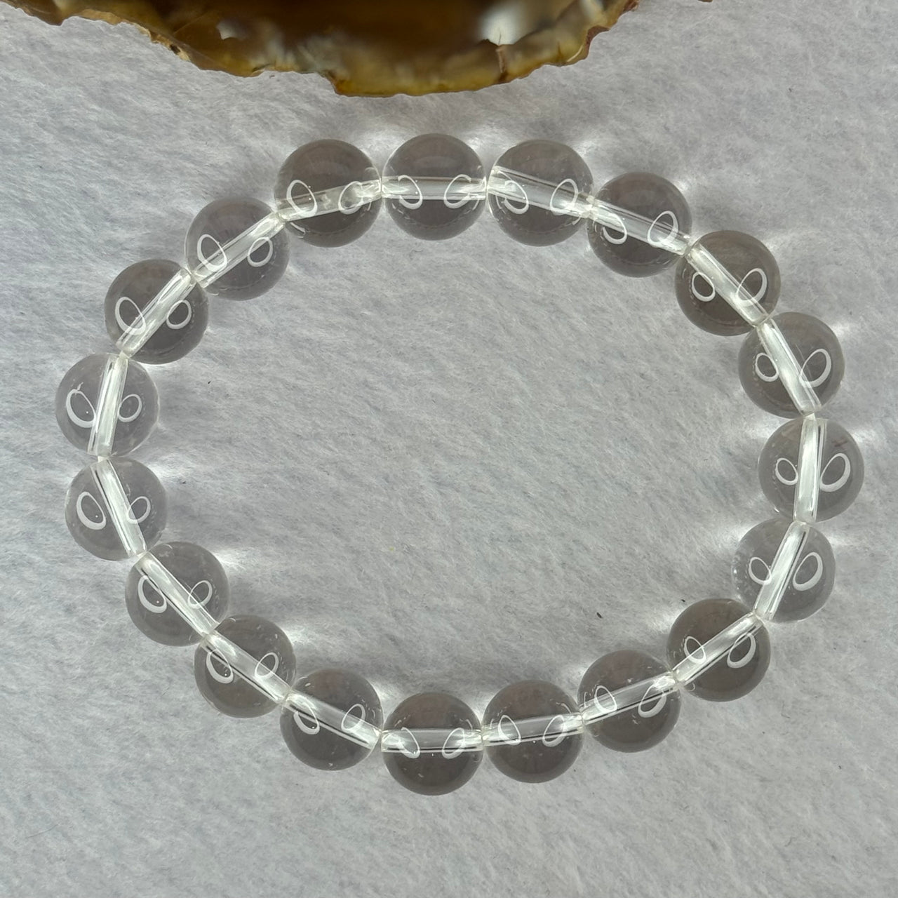 Natural Clear Quartz Bracelet 天然白水晶手链 30.65g 17cm 10.6mm 19 Beads