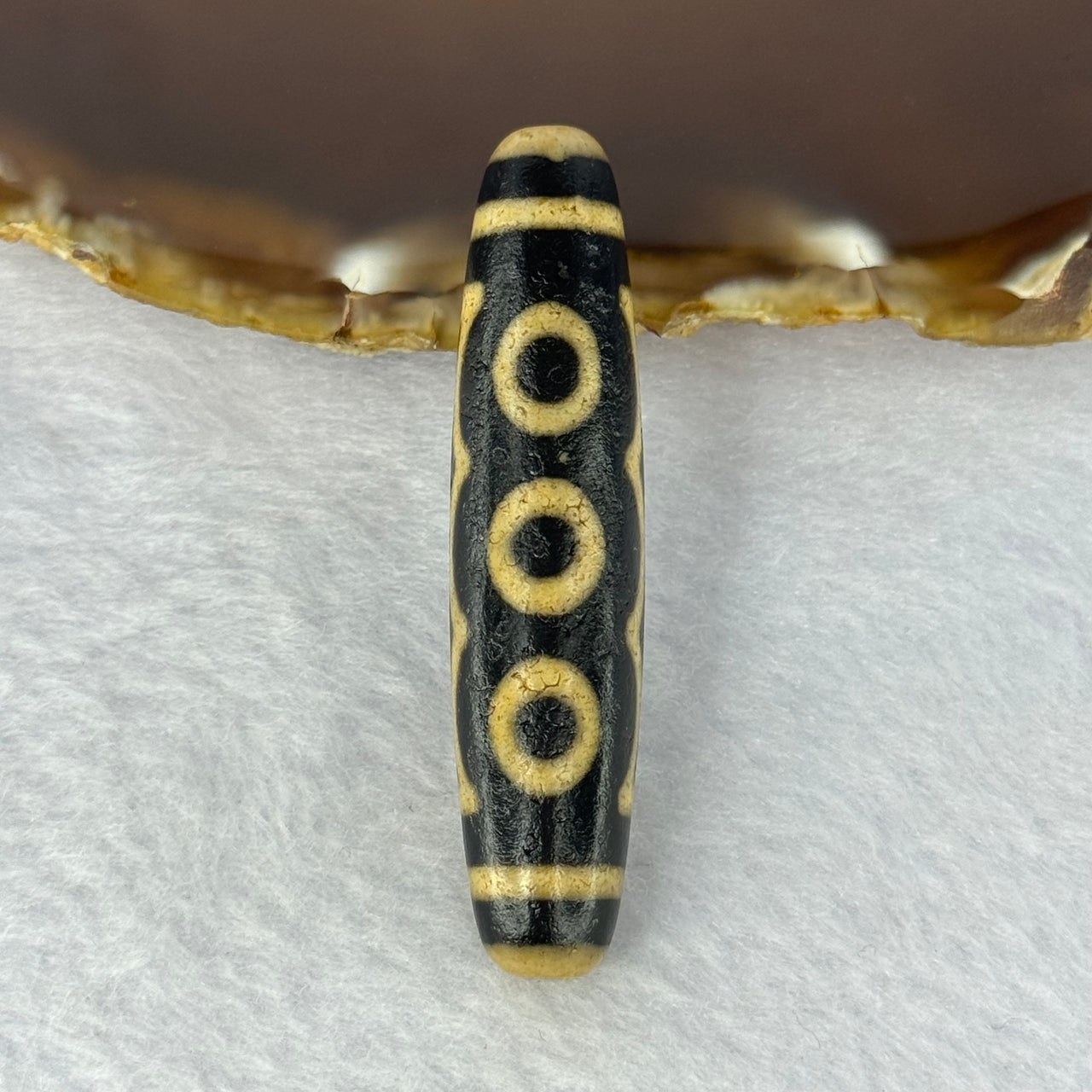 Natural Powerful Tibetan Old Oily Agate 5 Eyes Dzi Bead Heavenly Master (Tian Zhu) 五眼天诛 13.19g 55.3 by 12.5mm - Huangs Jadeite and Jewelry Pte Ltd