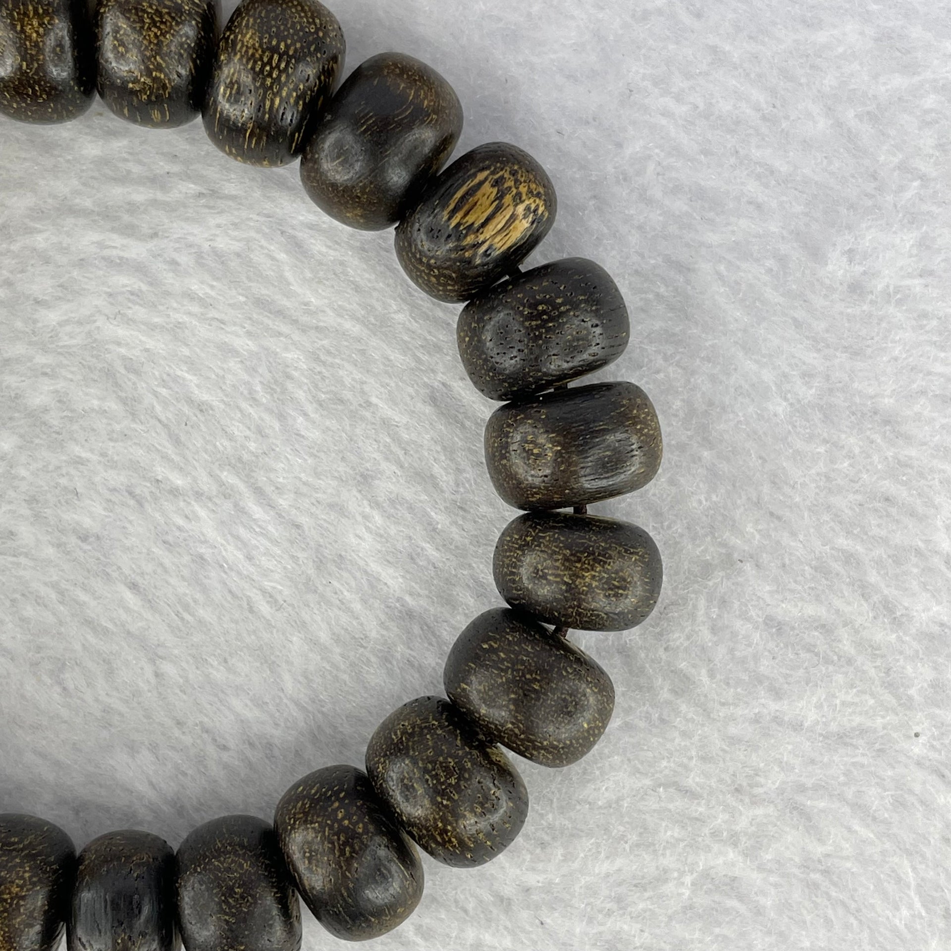 Natural Old Wild Malaysia Agarwood Bracelet (Sinking Type) 天然老野生马来西亚沉香手链 22.88g 18.5cm 12.9 by 7.9mm 24 Beads - Huangs Jadeite and Jewelry Pte Ltd