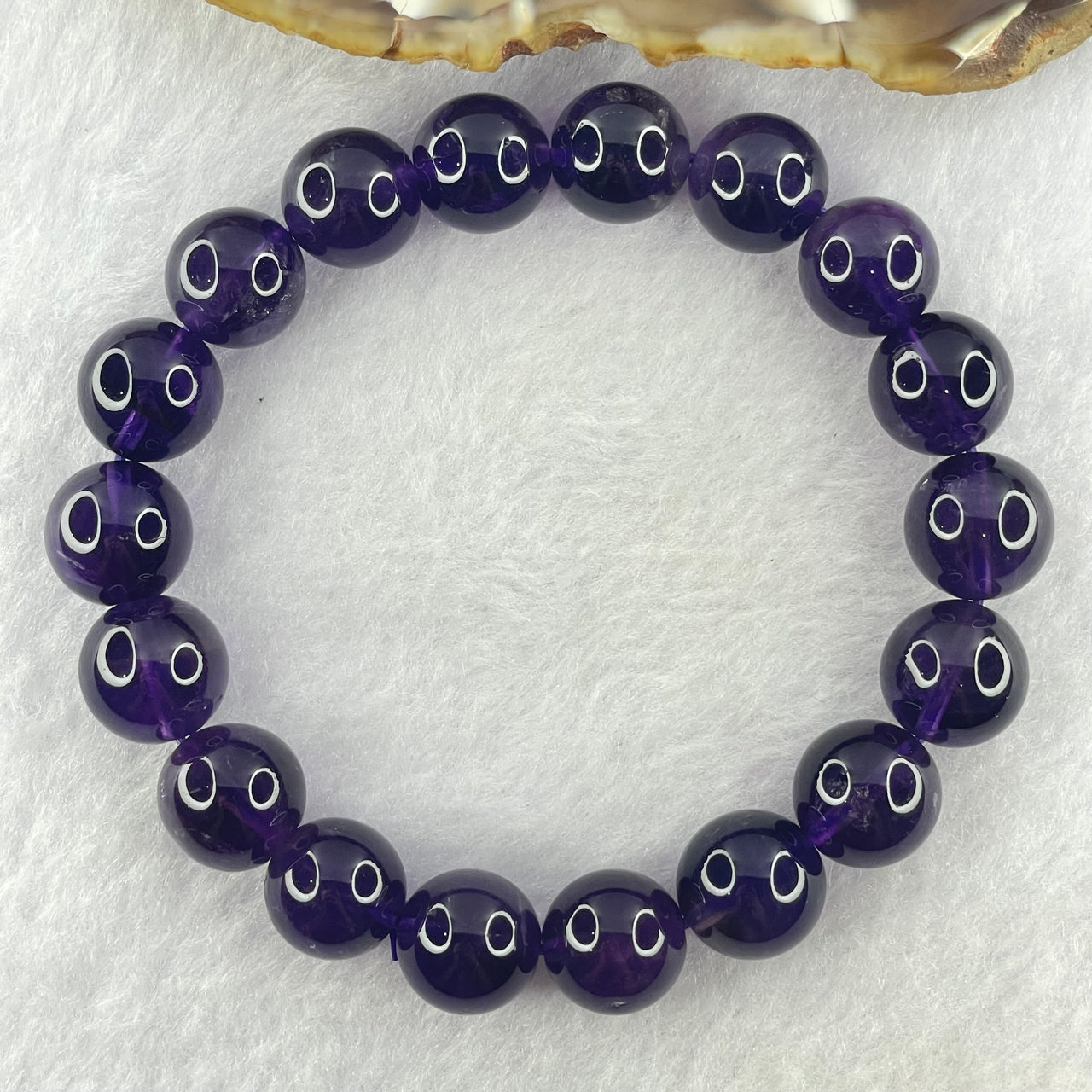 Good Grade Natural Amethyst Bracelet 40.43g 18cm 12.1mm 18 Beads