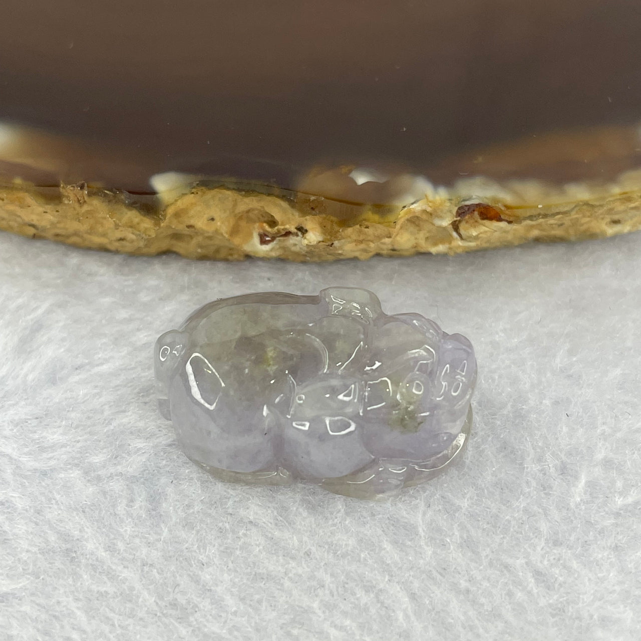 Type A Jelly Deep Lavender with Brown Jadeite Pixiu Pendent A货深紫色带棕色翡翠貔貅牌 8.84g 24.7 by 16.9 by 11.1 mm - Huangs Jadeite and Jewelry Pte Ltd