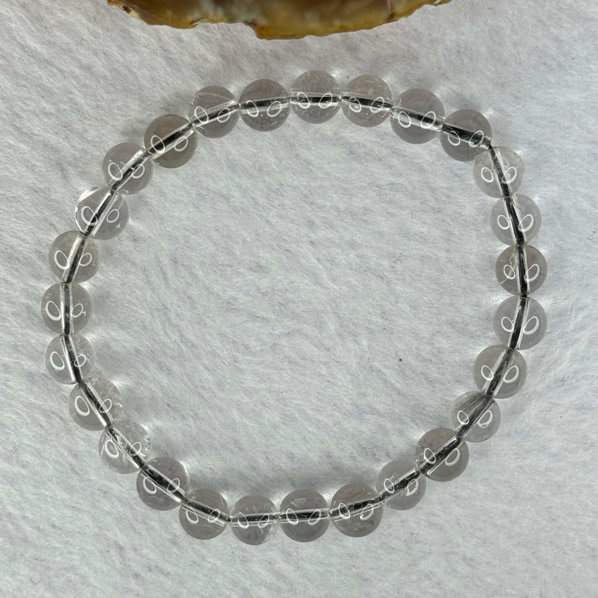 Natural Titanium Rutilated Clear Quartz 11.08g 15cm 6.9mm 27 Beads - Huangs Jadeite and Jewelry Pte Ltd