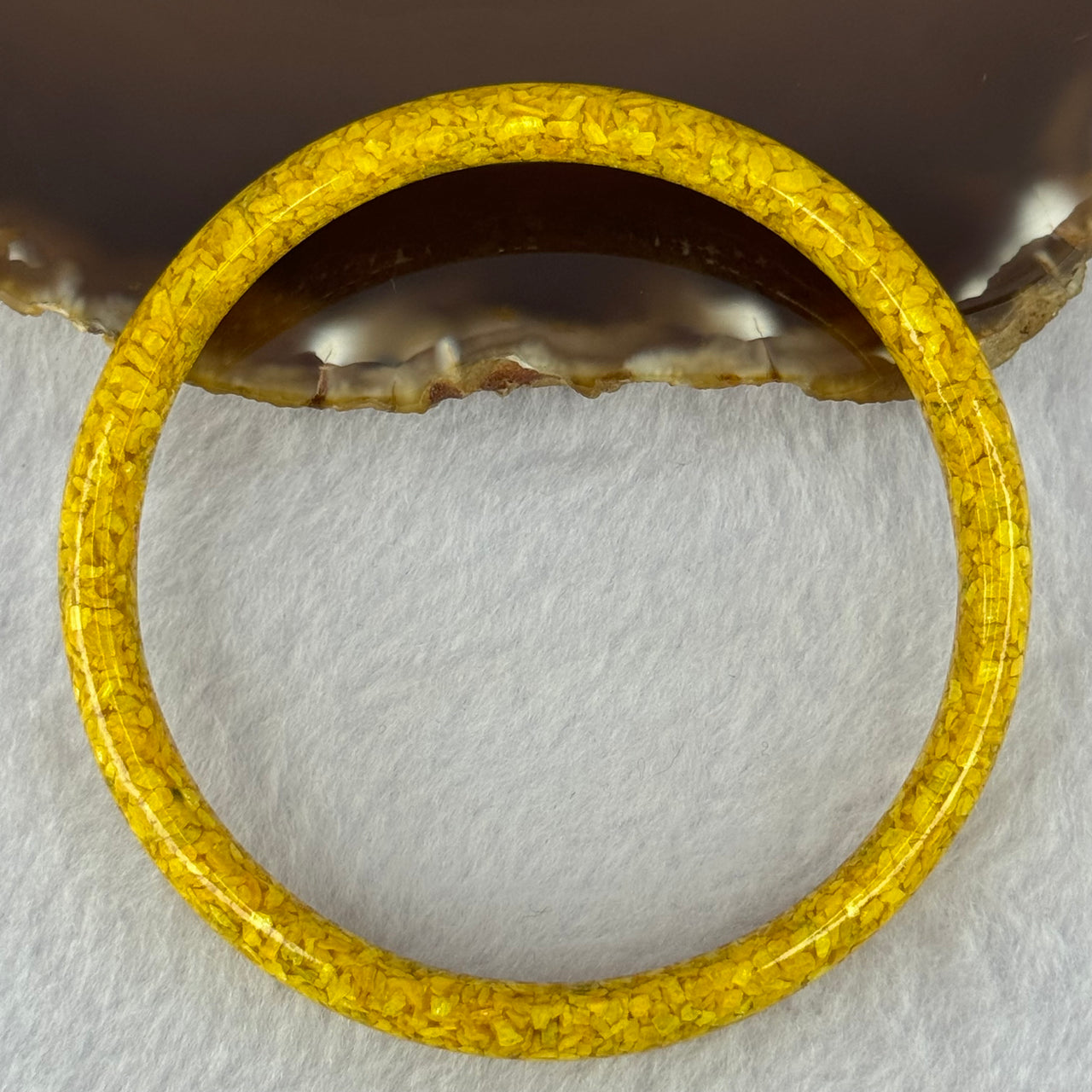 Natural Yellow Cinnabar Bangle 20.30g Internal Diameter 63.2mm 9.3 by 5.6mm