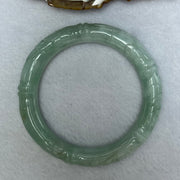 Type A Sky Blue Jadeite Bamboo and Ruyi Bangle 41.52g 9.9 by 9.7mm Internal Diameter 50.9mm - Huangs Jadeite and Jewelry Pte Ltd