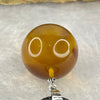 Natural Cognac with Red Amber Round Shape in String Necklace 4.02g 15.8mm