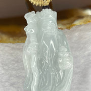 Type A Sky Blue Tu Di Gong Earth God 43.34g 56.0 by 24.2 by 17.6mm - Huangs Jadeite and Jewelry Pte Ltd