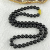 Natural Dark Matt Black Amber Beads Necklace 天然大黑天翁琥珀项链 14.98g 44cm 7.7mm 60 Beads