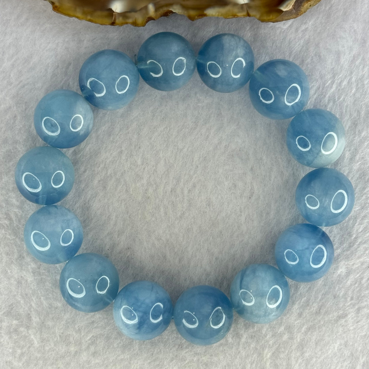 Natural Aquamarine Beads Bracelet 81.94g 19cm 16.2mm 14 Beads