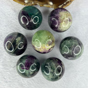 Natural Fluorite 7 Sphere Ball Set 40.50g 101.2 by 41.7mm Diameter 31.1mm 7 pcs - Huangs Jadeite and Jewelry Pte Ltd