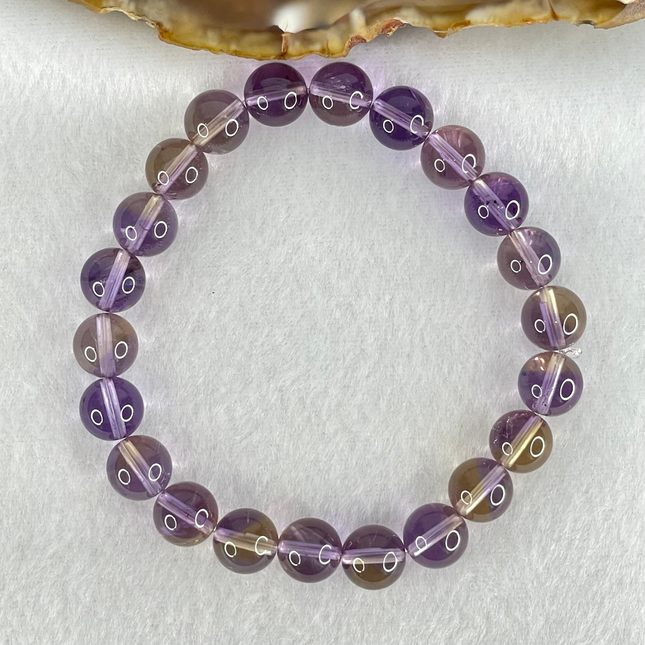 Good Grade Natural Ametrine Beads Bracelet 19.49g 16cm 8.7mm 22 Beads