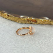 Natural Rose Quartz in 925 Sliver Rose Gold Colour Ring (Adjustable Size) 1.95g 8.2 by 5.9 by 5.0mm - Huangs Jadeite and Jewelry Pte Ltd