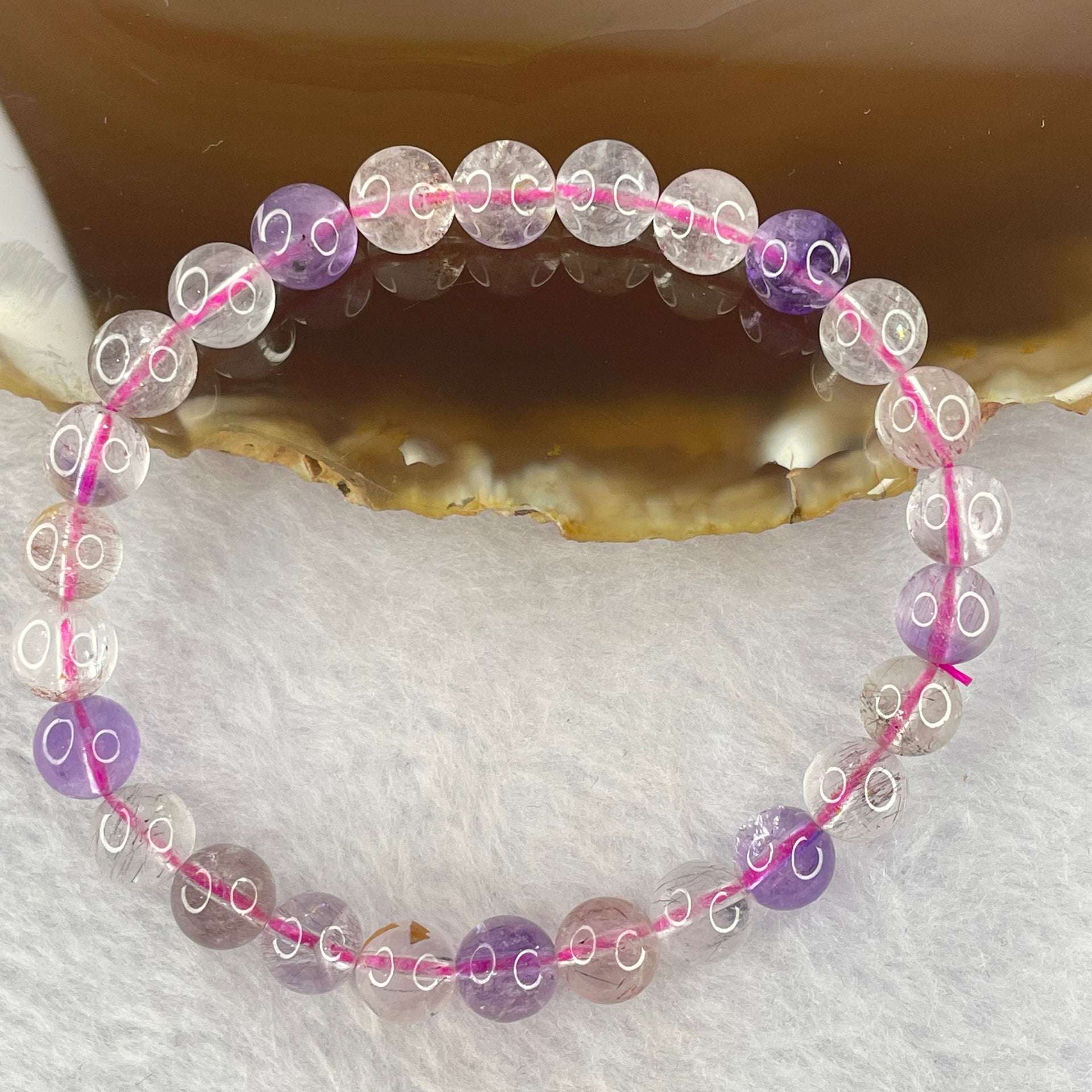 Natural super 7 Crystal Bracelet 15.89g 7.9mm 26beads - Huangs Jadeite and Jewelry Pte Ltd