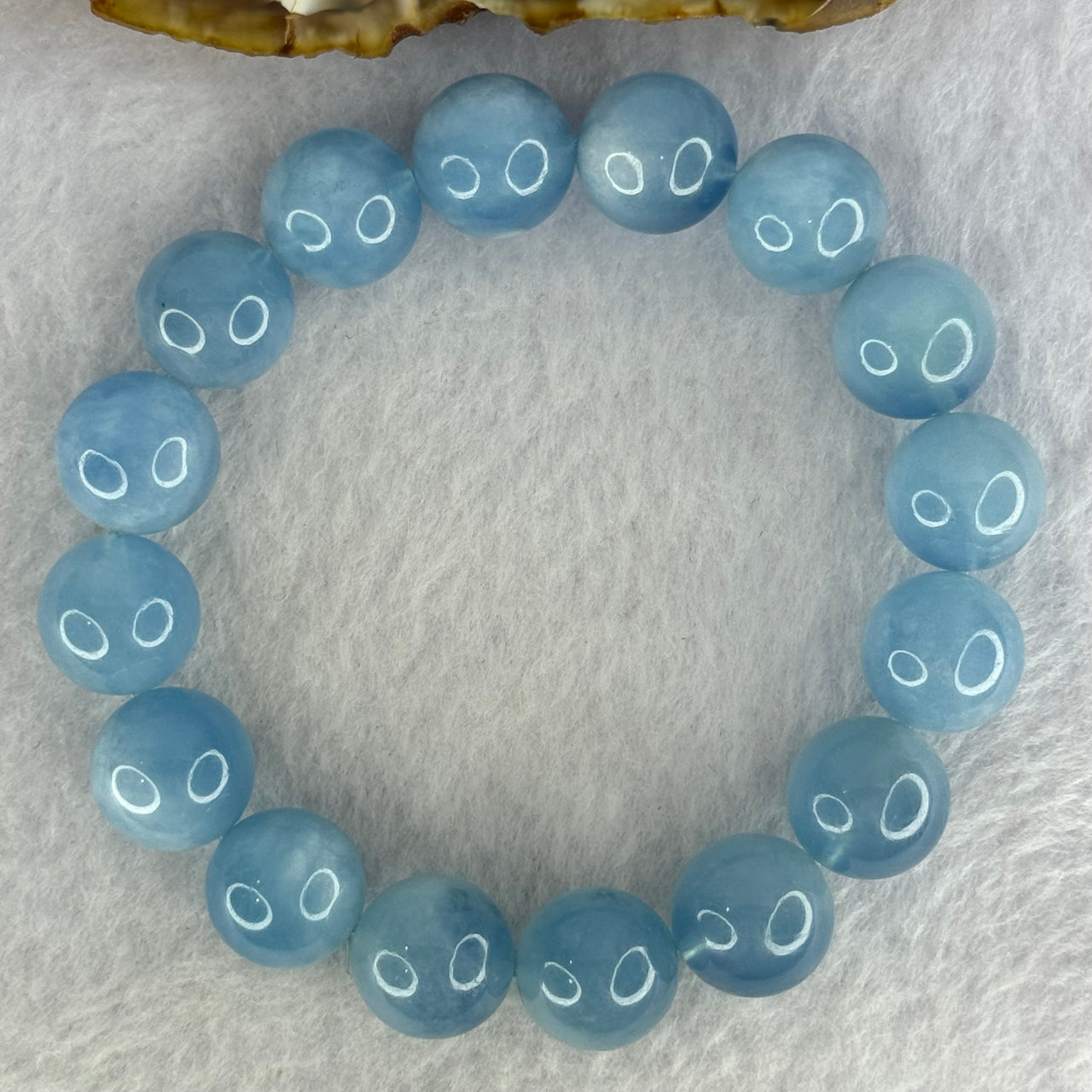 Natural Aquamarine Beads Bracelet 56.94g 19cm 13.8mm 16 Beads