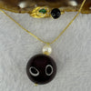 Natural Dark Blood Red Amber in Gold Color Ring and Necklace Set 9.05g 19.8mm Necklace 6.2mm Ring