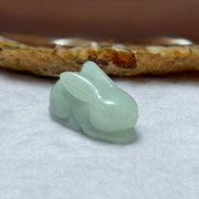 Type A Light Blueish Green Jadeite Rabbit Pendant 9.74g 26.3 by 12.7 by 15.2mm - Huangs Jadeite and Jewelry Pte Ltd