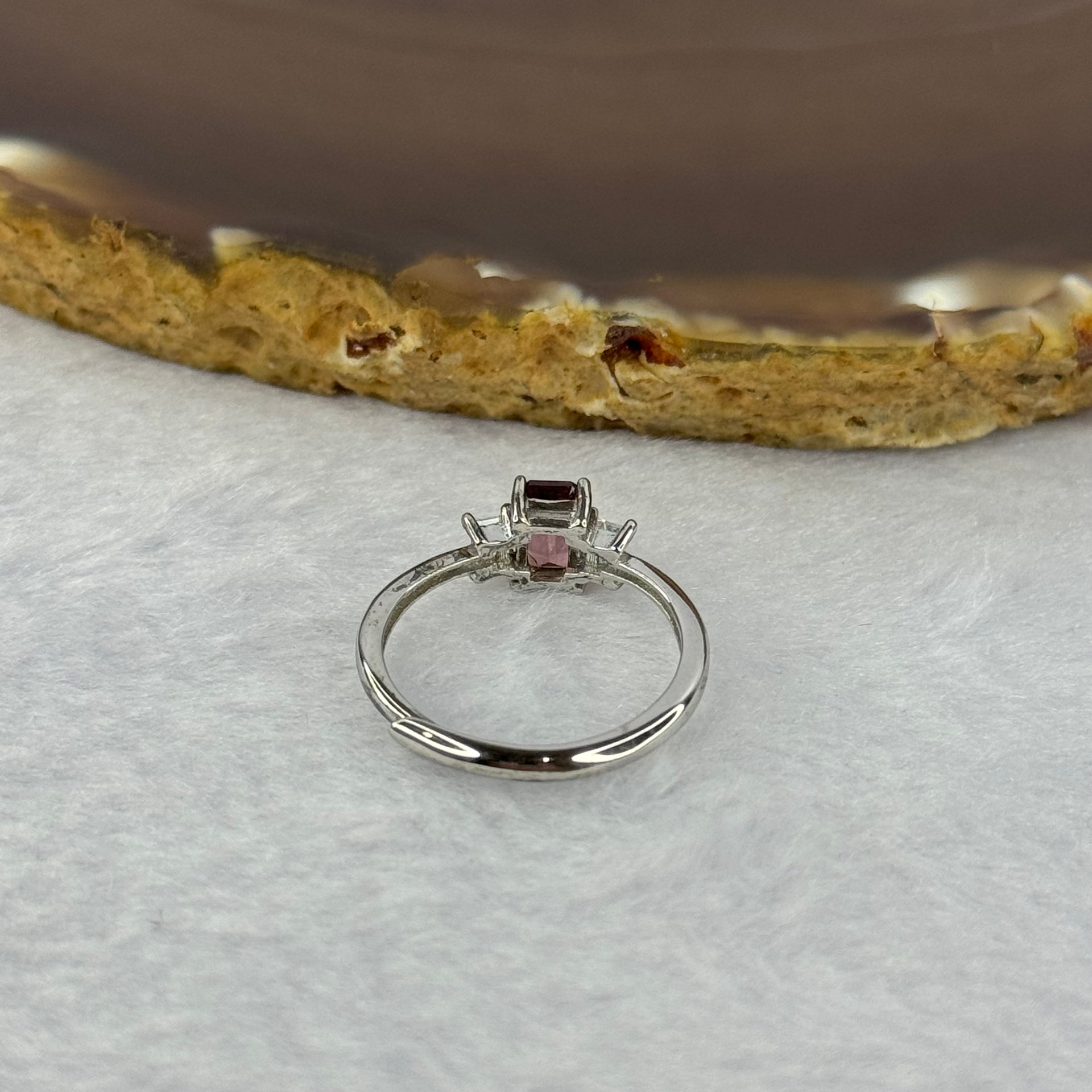 Natural Elbaite Tourmaline in 925 Sliver Ring (Adjustable Size) 1.39g 5.9 by 3.6 by 3.0mm - Huangs Jadeite and Jewelry Pte Ltd