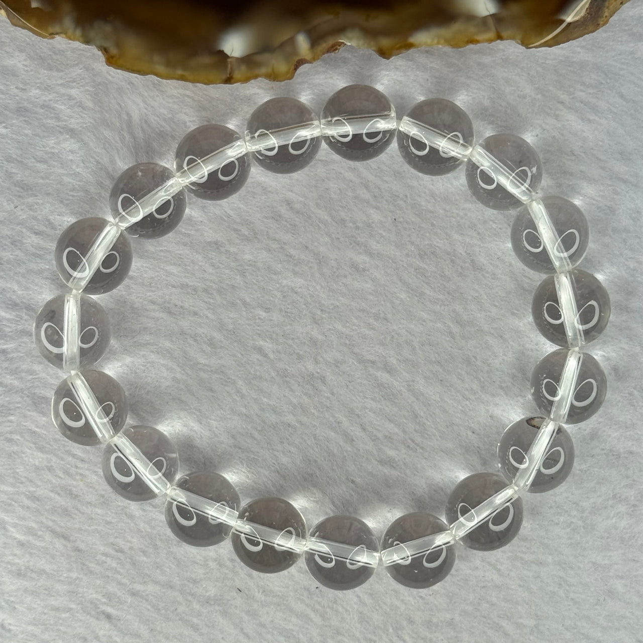 Natural Clear Quartz Bracelet 天然白水晶手链 30.80g 17cm 10.6mm 19 Beads