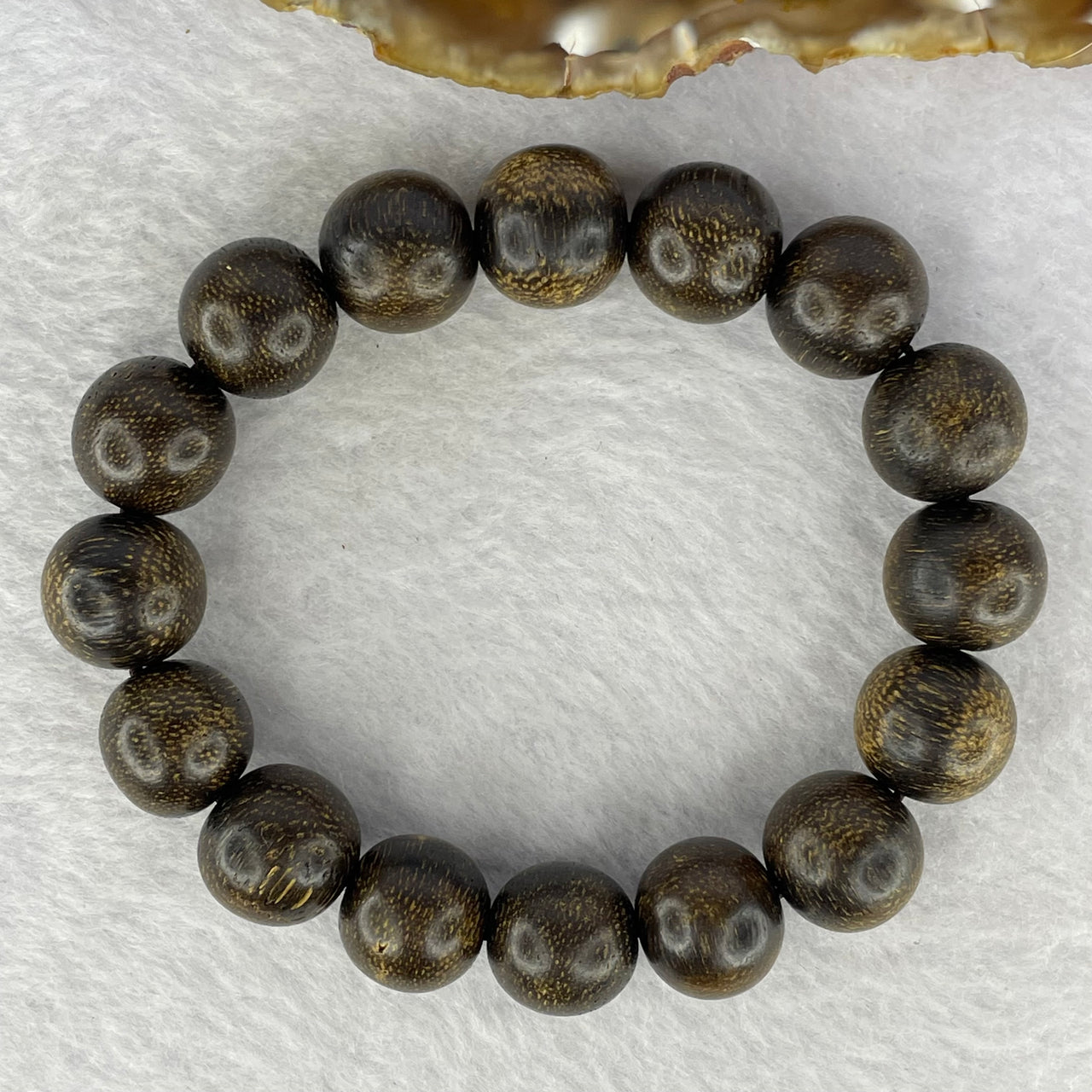 Natural Old Wild Malaysia Agarwood Bracelet (Sinking Type) 天然老野生马来西亚沉香手链 24.27g 19cm 14.0mm 16 Beads - Huangs Jadeite and Jewelry Pte Ltd