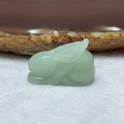 Type A Faint Green Jadeite Rabbit Pendant 8.12g 25.8 by 11.0 by 17.0mm - Huangs Jadeite and Jewelry Pte Ltd