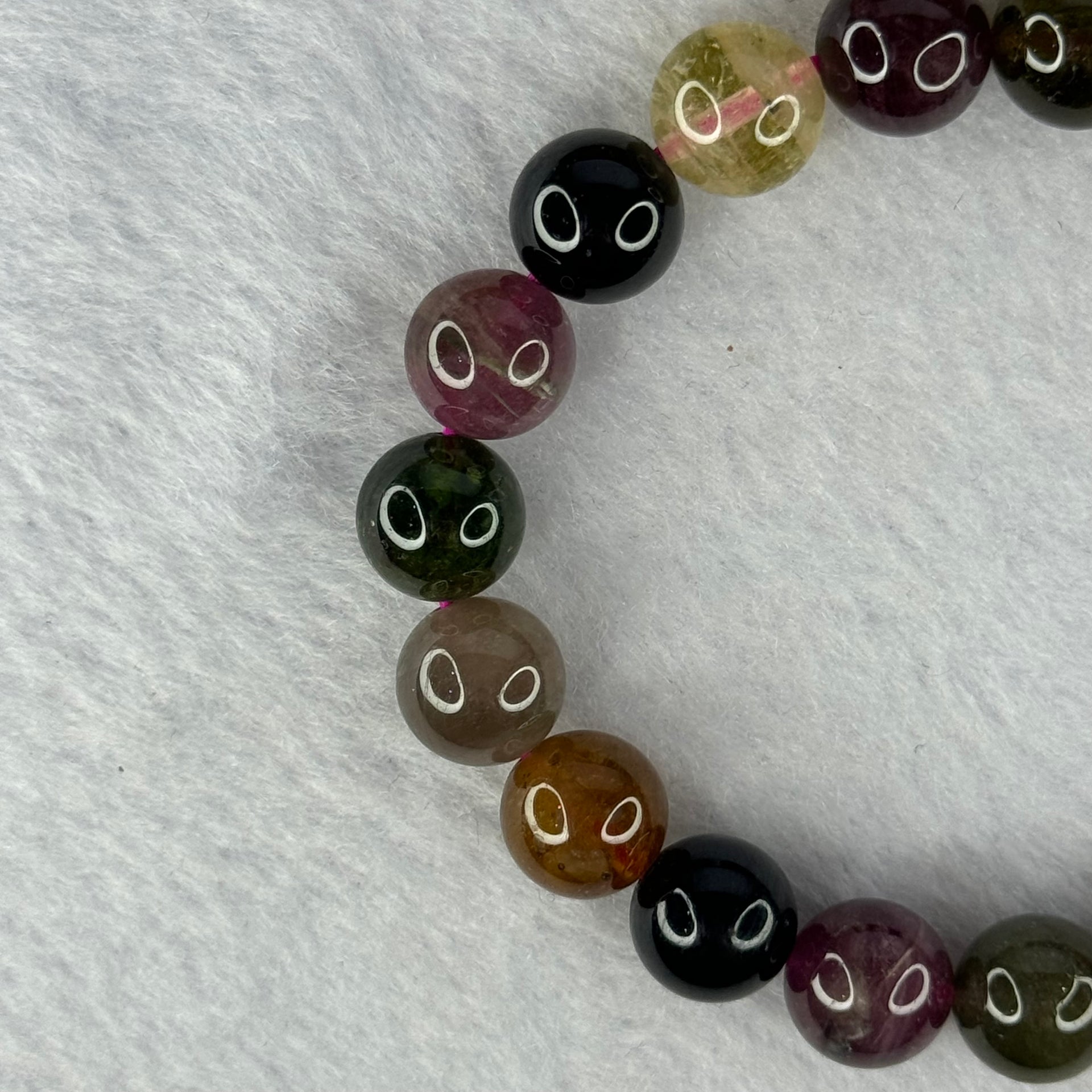 Good Grade Natural Tourmaline Beads Bracelet 好的天然碧玺珠手链 29.16g 16.5cm 9.8mm 20 Beads - Huangs Jadeite and Jewelry Pte Ltd