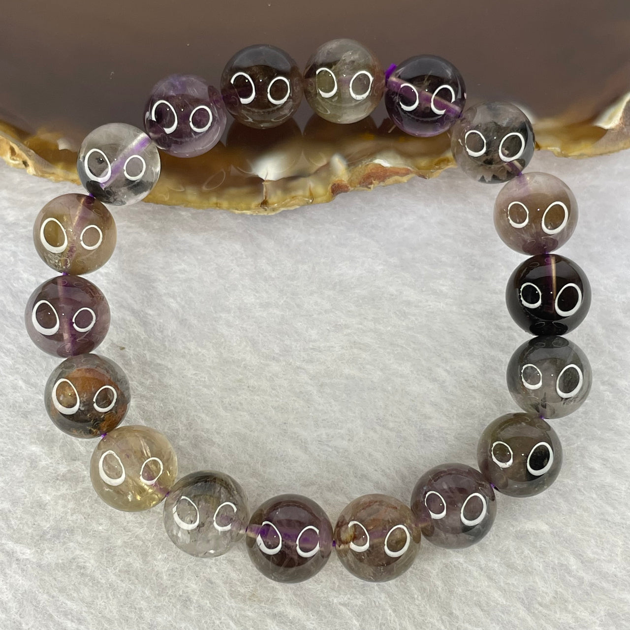 Natural Auralite Crystal Bracelet 极光手链 27.01g 10.3 mm 18 Beads - Huangs Jadeite and Jewelry Pte Ltd