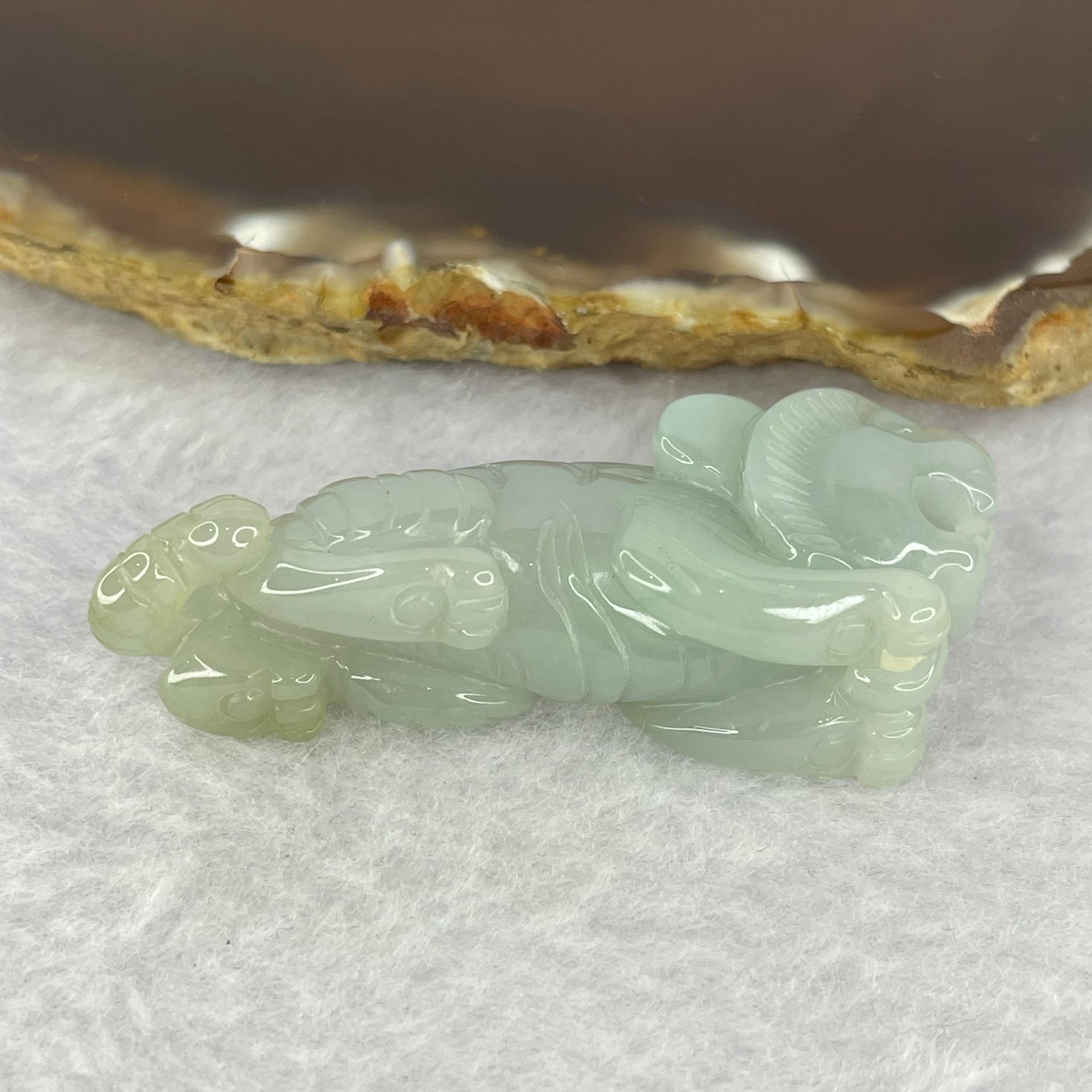 Type A Sky Blue with Yellow Jadeite Tiger 24.95g by 52.6 by 14.7 by 23.6mm - Huangs Jadeite and Jewelry Pte Ltd