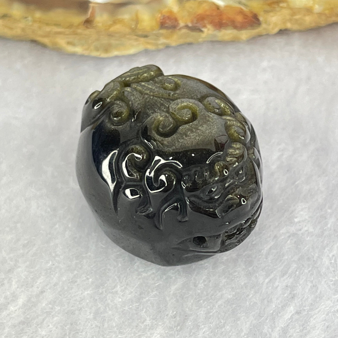 Natural Black Obsidian Pixiu Charm 11.70g 25.0 by 20.5 by 17.7mm