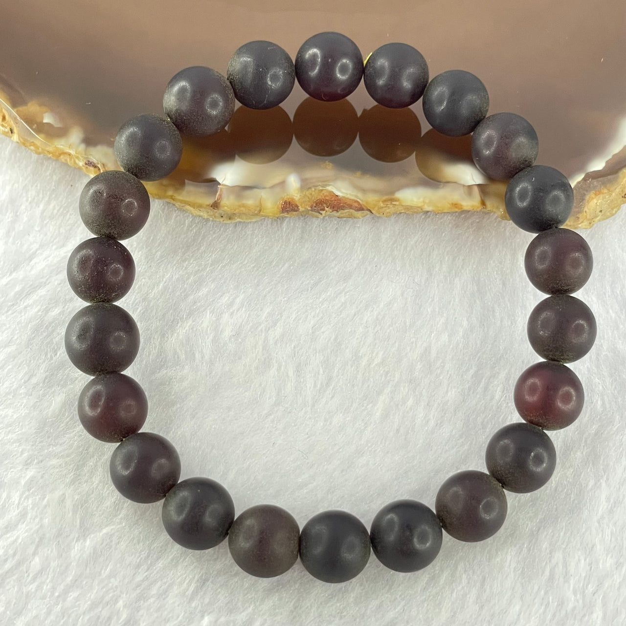 Natural Iron Blood King Amber Beads Bracelet 天然铁血王琥珀手链 9.29g 17cm 9.7mm 22 Beads