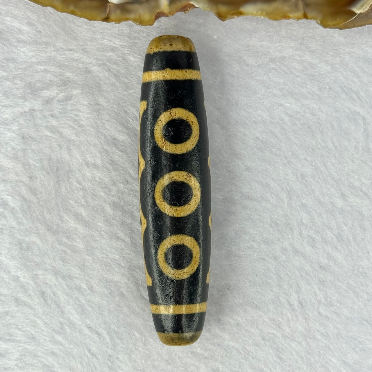 Natural Powerful Tibetan Old Oily Agate 5 Eyes Dzi Bead Heavenly Master (Tian Zhu) 五眼天诛 15.79g 57.6 by 13.5mm - Huangs Jadeite and Jewelry Pte Ltd