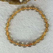 Natural Golden Rutilated Quartz Beads 天然金发水晶手链 13.10g 15cm 7.4mm 27 Beads - Huangs Jadeite and Jewelry Pte Ltd