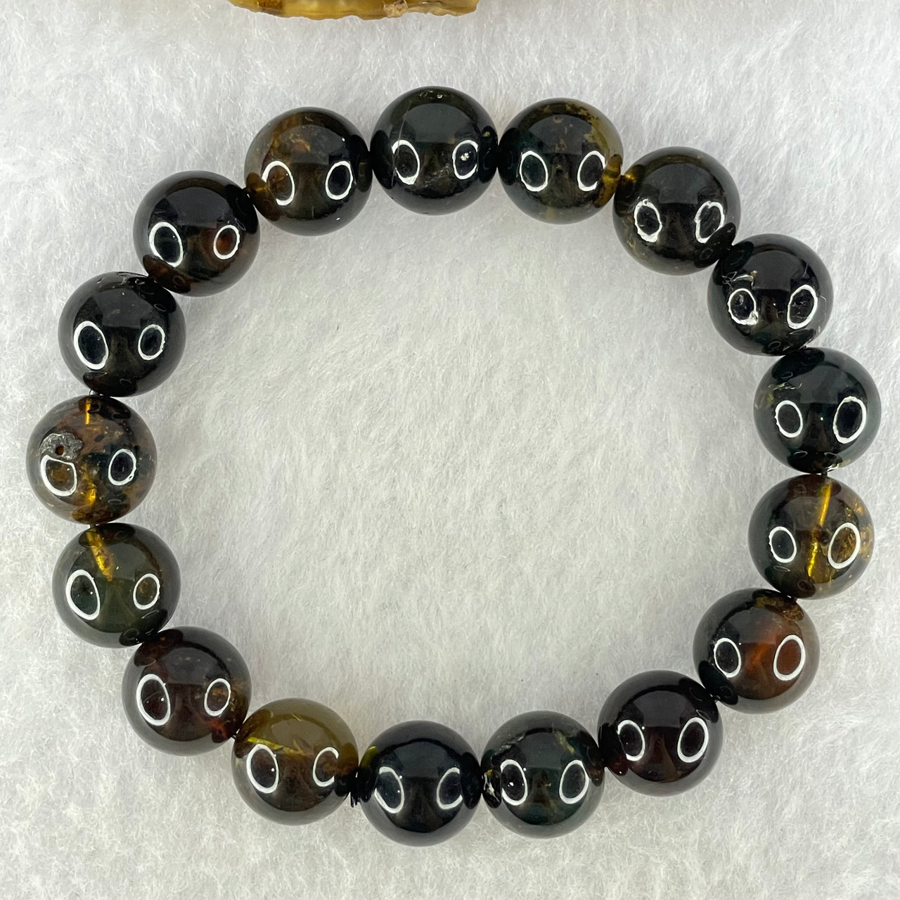 Natural Medicine Amber Beads Bracelet 天然灵草药珀手链 17.08g 17.5cm 12.3mm 17 Beads