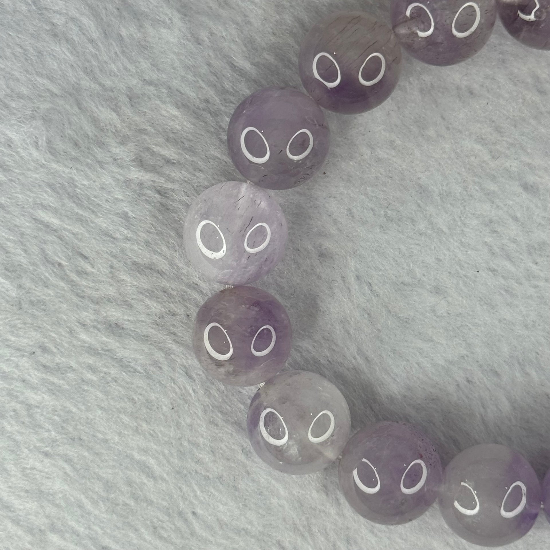 Natural Super 7 Amethyst Beads Bracelet 天然紫超七手链 57.52g 19cm 14.0mm 16 Beads - Huangs Jadeite and Jewelry Pte Ltd