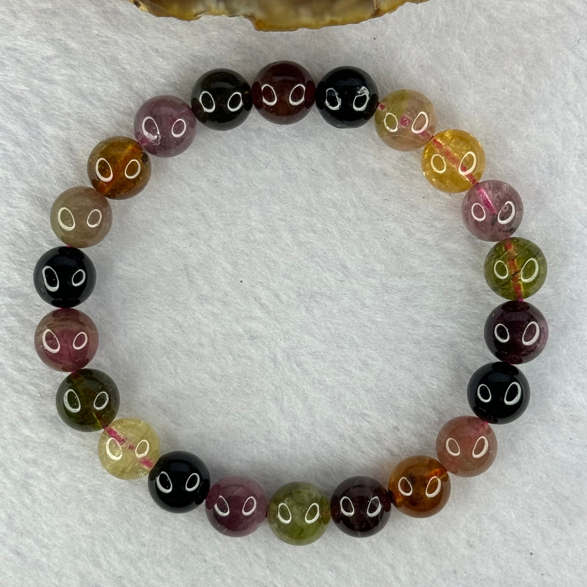 Good Grade Natural Tourmaline Beads Bracelet 好的天然碧玺珠手链 22.77g 16cm 8.9mm 22 Beads - Huangs Jadeite and Jewelry Pte Ltd