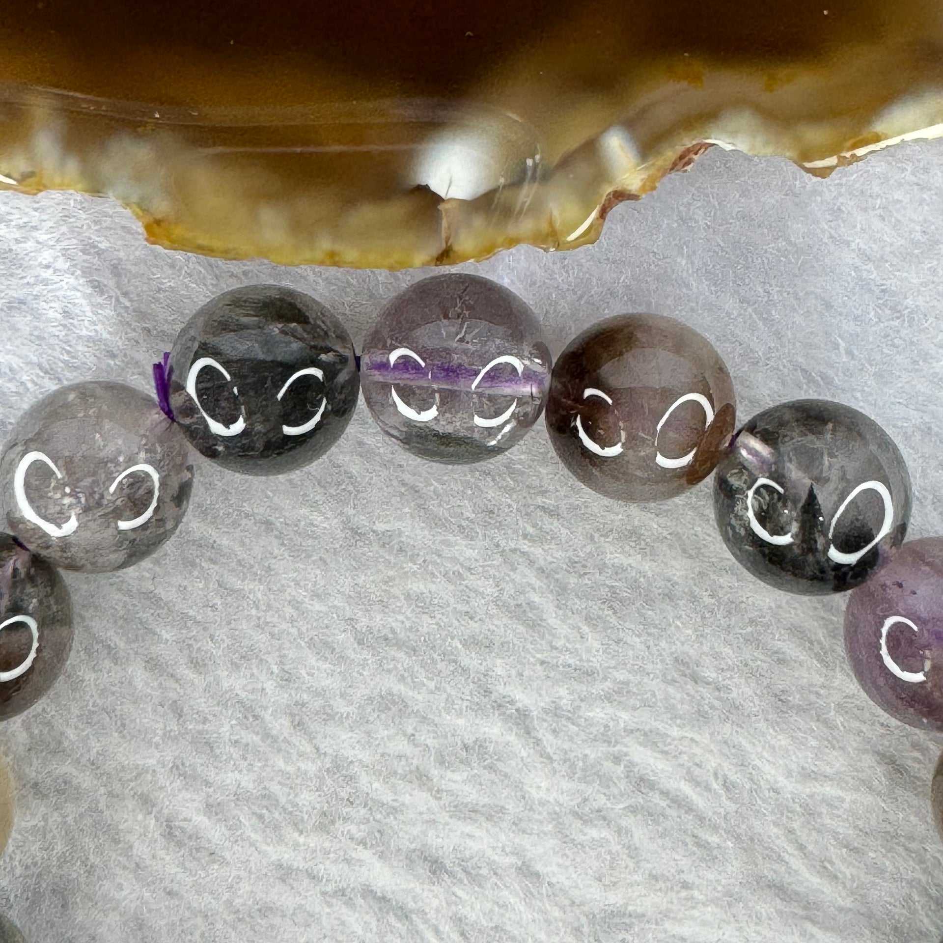 Natural Auralite Crystal Bracelet 极光手链 34.34g 11.1 mm 18 Beads - Huangs Jadeite and Jewelry Pte Ltd