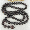 Natural Dark Red Medicine Amber Beads Necklace 天然红药琥珀项链 51.49g 68cm 90.0 - 15.6mm 71 Beads