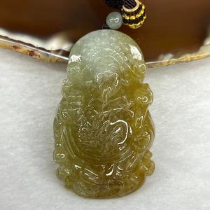 Certified Hand Carved Green Yellow Lavender Natural Burma Grade A Jade jadeite store Deer Flower Pendant Necklace