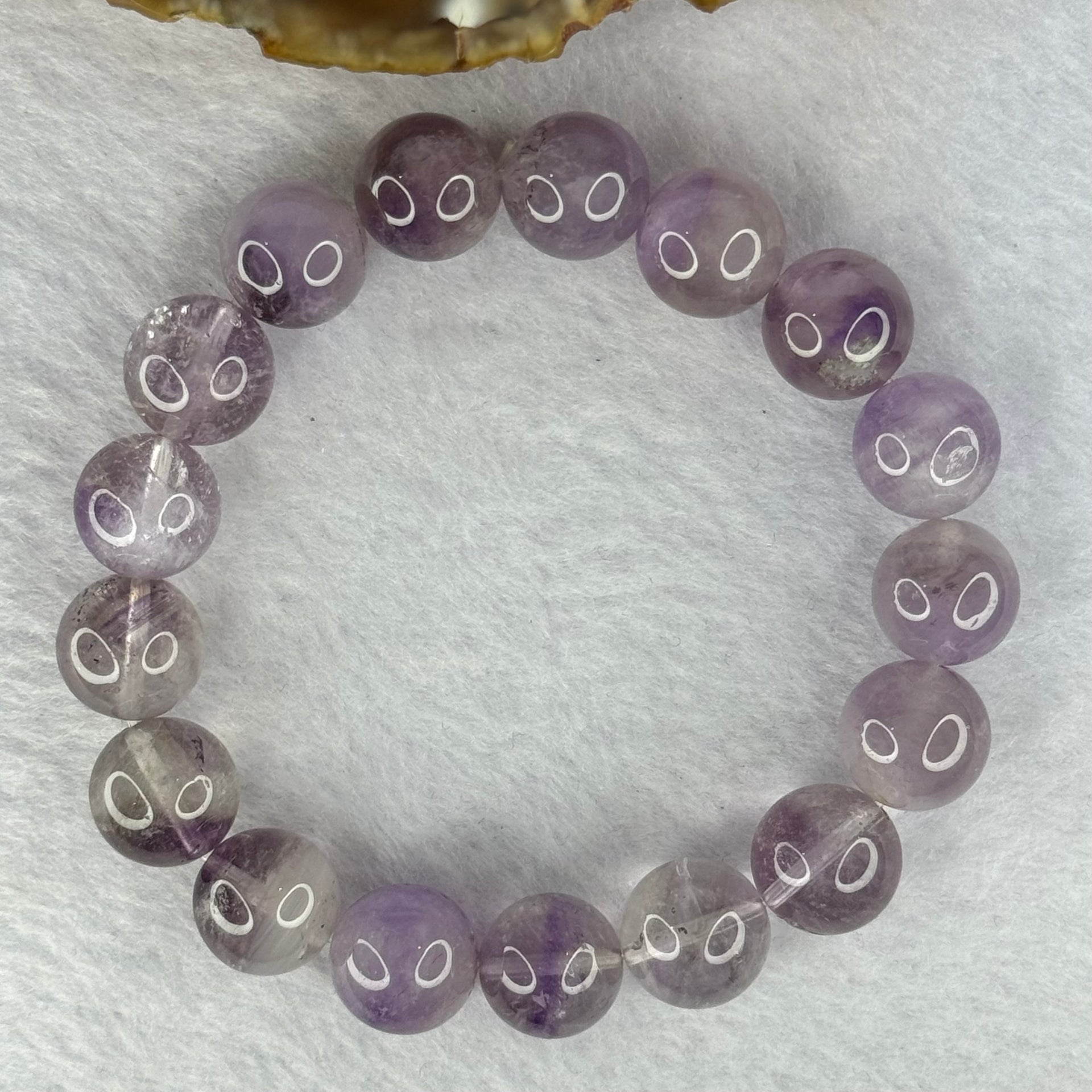 Natural Super 7 Amethyst Beads Bracelet 天然紫超七手链 48.26g 18.5cm 12.9mm 17 Beads - Huangs Jadeite and Jewelry Pte Ltd