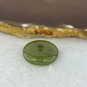 Natural Green with Brown Flora Nephrite Ping An Kou Donut 8.75g 24.4 by 7.2mm - Huangs Jadeite and Jewelry Pte Ltd