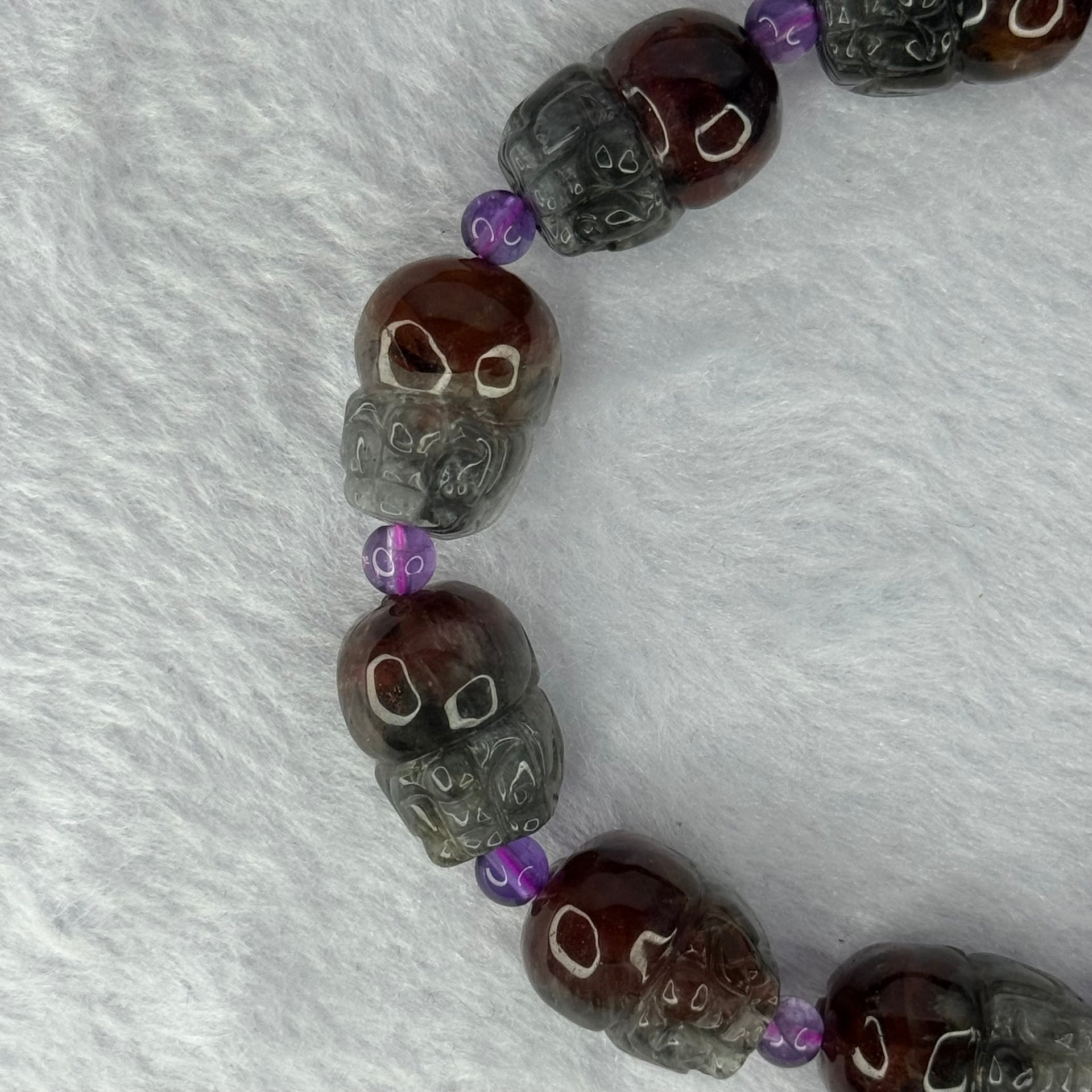 Natural Auralite 23 Pixiu Bracelet 天然极光23貔貅手链 44.73g 19.5cm each approx 16.5 by 12.2 by 11.7mm 11 Pixiu - Huangs Jadeite and Jewelry Pte Ltd