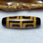 Natural Powerful Tibetan Old Oily Agate 4 Eyes Dzi Bead Heavenly Master (Tian Zhu) 四眼天诛 9.23g 39.0 by 12.5mm - Huangs Jadeite and Jewelry Pte Ltd