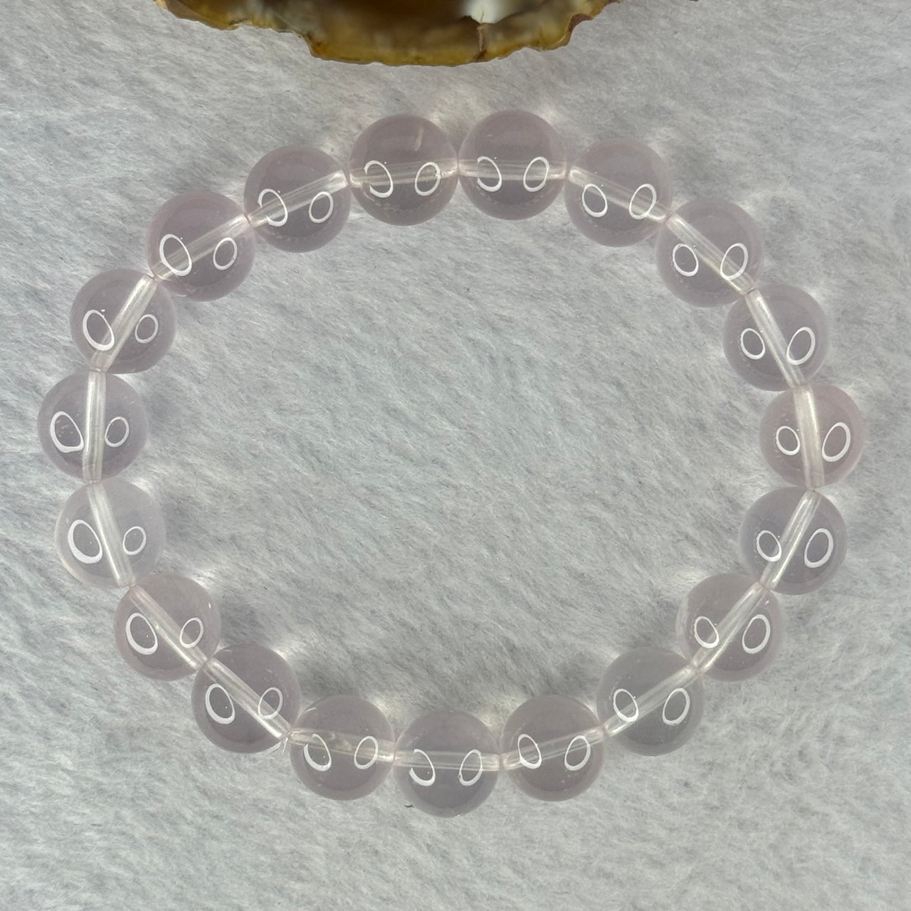 Natural Rose Quartz Beads Bracelet 天然玫瑰石英珠手链 32.72g 17.5cm 10.9mm 19 Beads