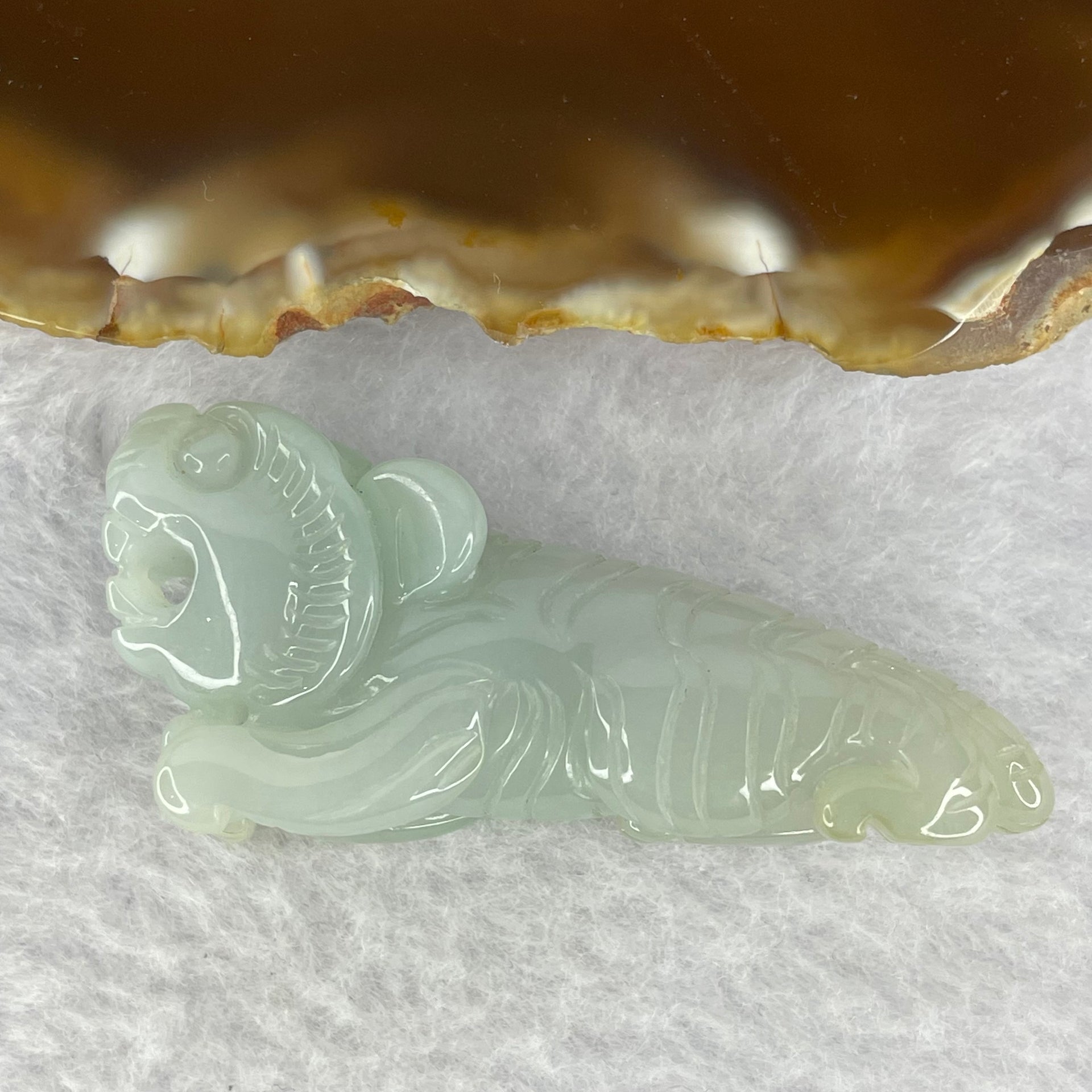 Type A Sky Blue with Yellow Jadeite Tiger 24.95g by 52.6 by 14.7 by 23.6mm - Huangs Jadeite and Jewelry Pte Ltd