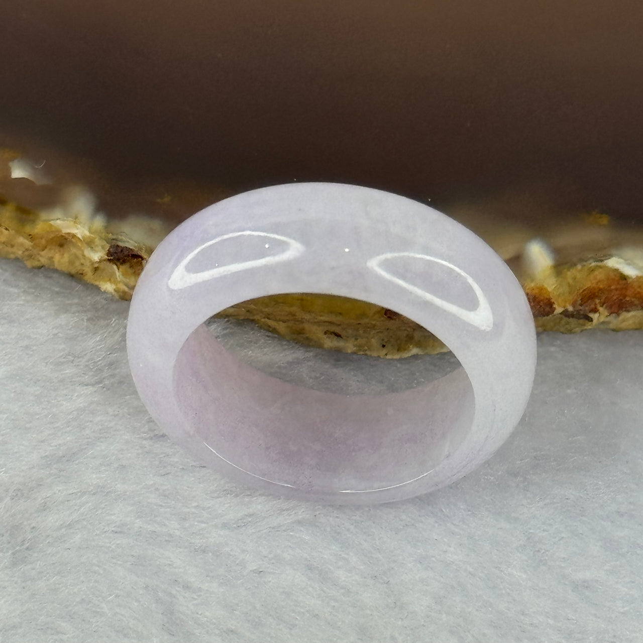 Type A Light Lavender Jadeite Ring 6.10g 8.6 by 3.8mm US9.5 HK21