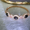 Natural Dark Blood Red Amber with Crystal in Rose Gold Color Bangle 26.43g 18cm 12.1 by 9.0 by 3.5mm 3pcs