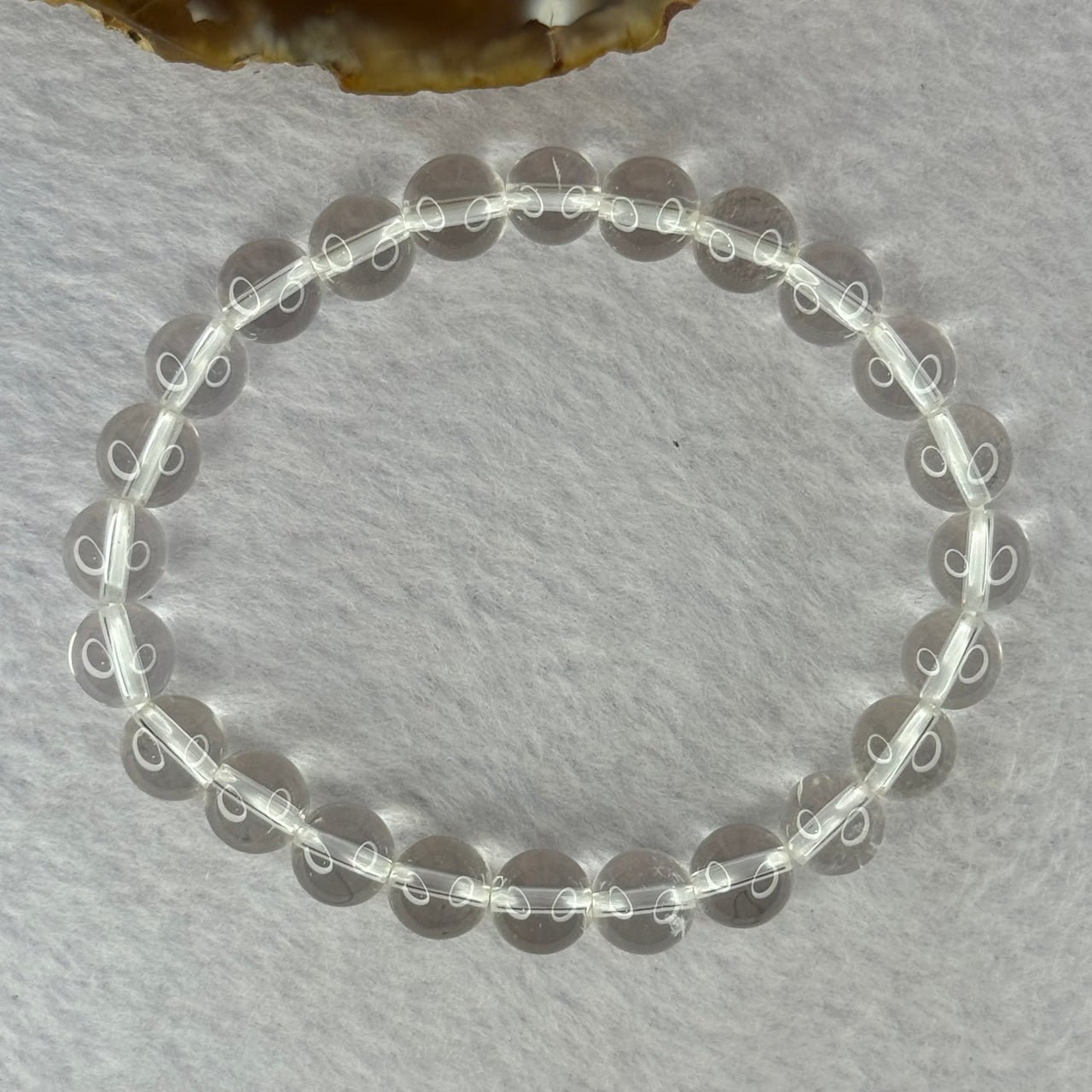 Natural Clear Quartz Bracelet 天然白水晶手链 18.30g 16.5cm 8.4mm 24 Beads